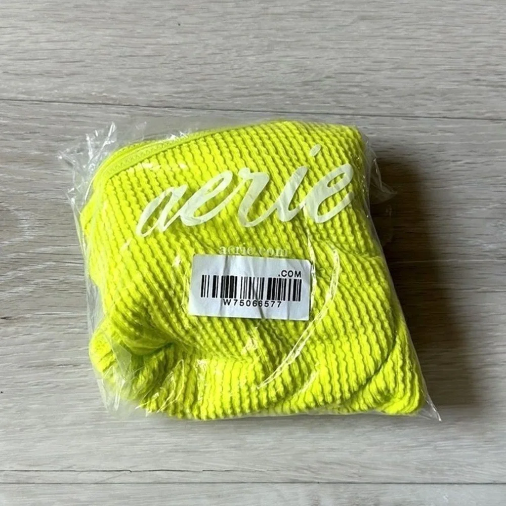 OFFLINE by Aerie OG Waffle Textured Bikini Bottom Lime Green Small New With Tags